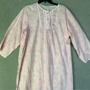 Vintage Danni New York Nightgown Womens 26W Pink Floral Lace Barbiecore